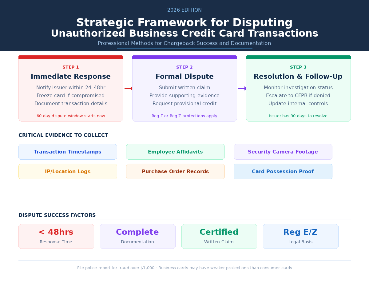 The Strategic Framework for Disputing Unauthorized Business Credit Card Transactions