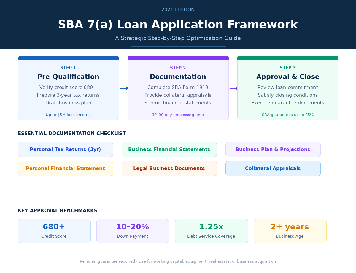 The 2026 SBA 7(a) Loan Application Framework: A Strategic Step-by-Step Optimization Guide
